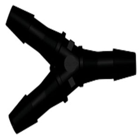 HY831 Y Fitting Black Nylon 1/4 HB X 1/4 HB X 1/4 HB