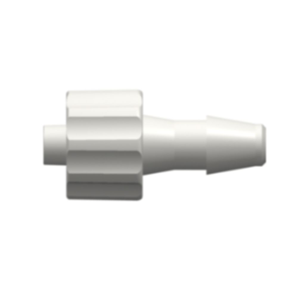 LinkTech Male Luer Integral Lock Ring to 200 Series Barb, 5/32" [4.0 mm] ID Tubing, White Nylon