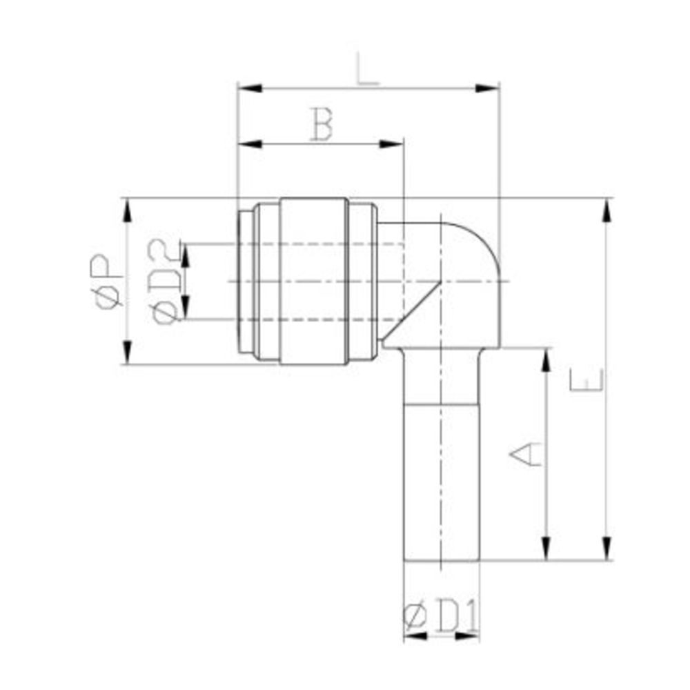 NeoFit - Acetal White Stem Elbow- 3/8"tube OD x 1/2"stem