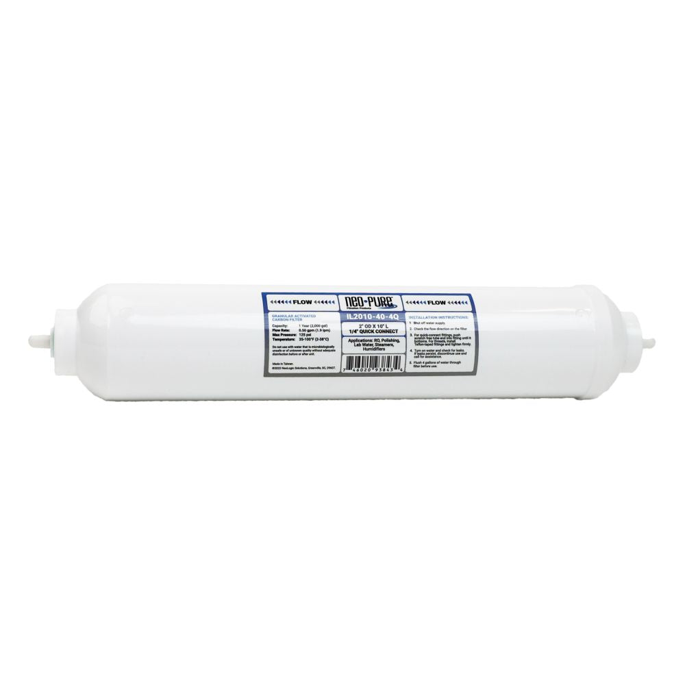 Neo-Pure Inline 2x10 10mic Postfilter GAC CTO 1/4' QC