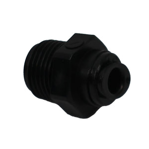 BLACK - Male Connector Acetal  1/4 qc x 3/8 MNPT
