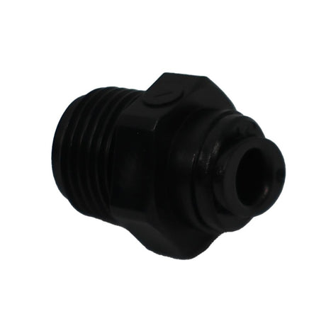 BLACK - Male Connector Acetal  1/4 qc x 3/8 MNPT
