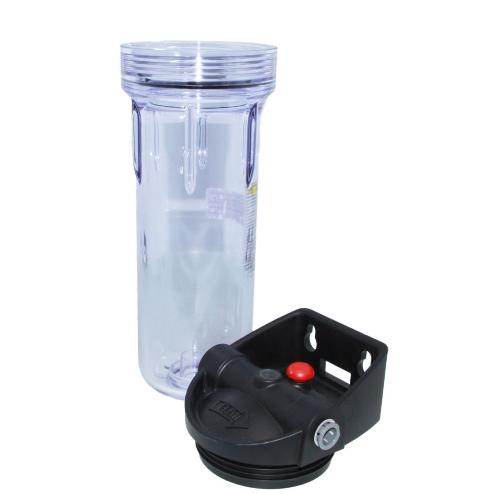 Pentek 158794 10" 3G Slim Line Filter Housing Black/Clear IB w/ PR - 1/2" QC