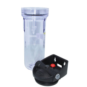 Pentek 158794 10" 3G Slim Line Filter Housing Black/Clear IB w/ PR - 1/2" QC