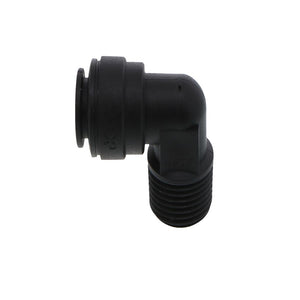 John Guest Fixed Elbow NPTF Black Polypropylene - 3/8 x 3/8 NPTF