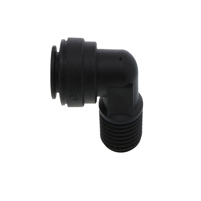 John Guest Fixed Elbow NPTF Black Polypropylene - 3/8 x 3/8 NPTF