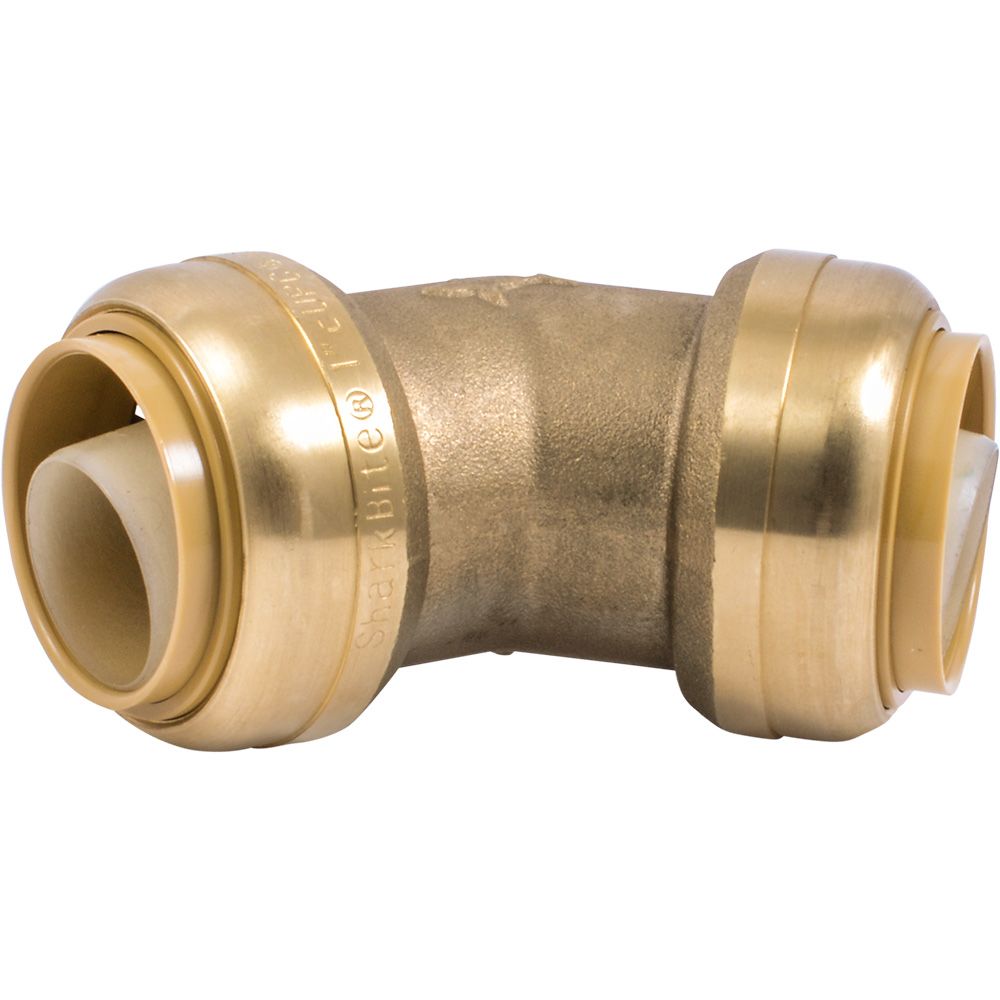 SharkBite® U660LF Lead-Free Brass Push-to-Connect 45-Degree Elbow - 1" x 1"