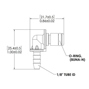 LinkTech 20AC Elbow Plug, NV, 1/8" HB