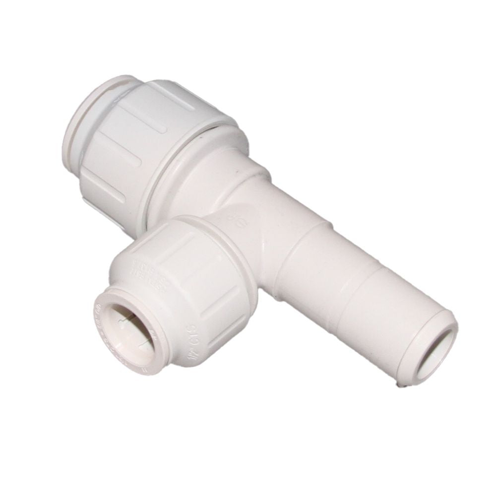 John Guest Stackable Stem Tee - 3/4 CTS x 3/4 CTS Stem x 1/2 CTS Branch