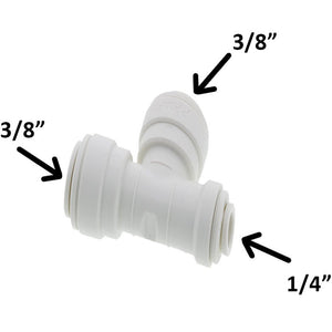 John Guest Reducing Tee Polypro - 3/8 x 1/4 Run x 3/8