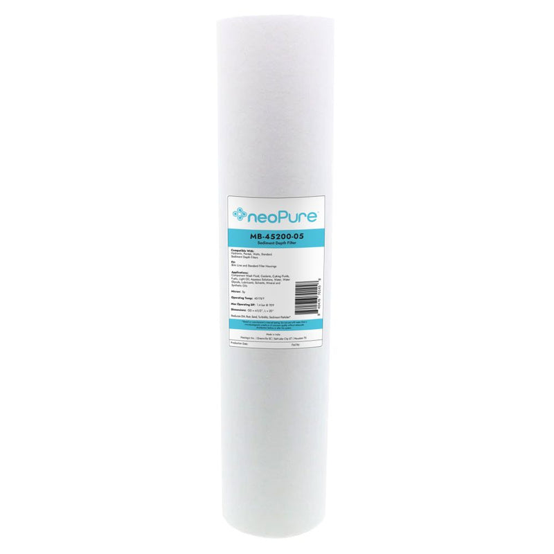 Neo-Pure MB-45200-05 20" BB Graded Density Polypropylene Depth Filter 50/5 Micron – Compatible with 20" Housings