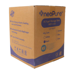 NeoPure Tank RO 4.5 Gallon Black w/Shut-Off Valve - 3/8 x 1/4 NPTF