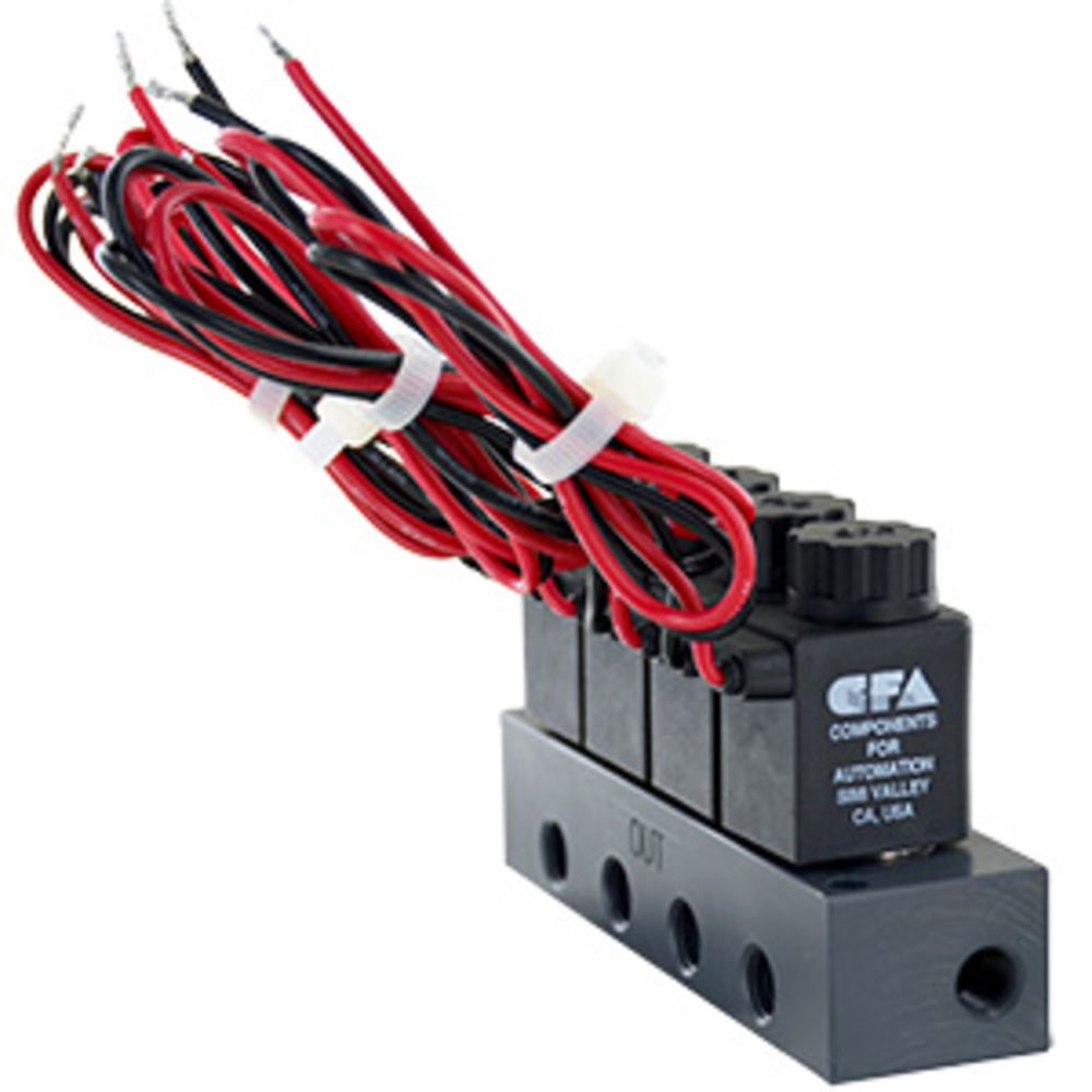 CFA C9 Series Four Station Normally Closed Solenoid Valves with Manifold 1/8" FPT 24VAC