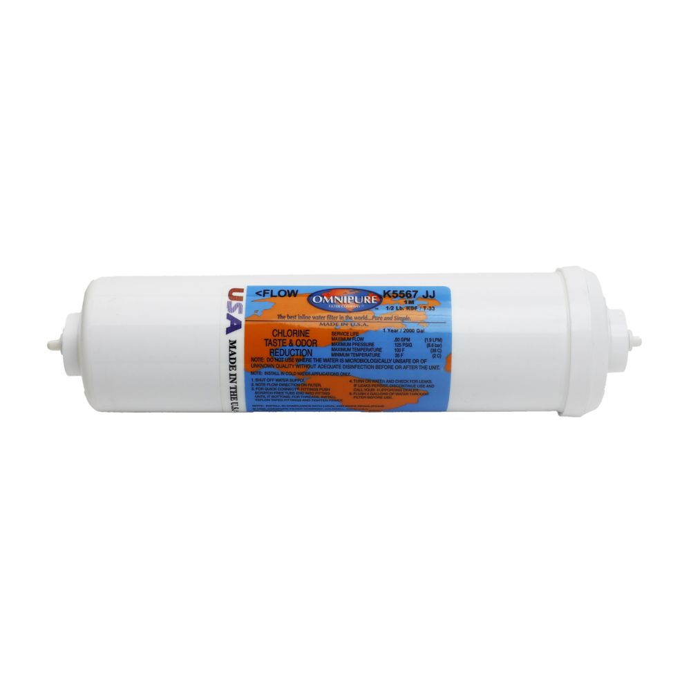 Omnipure K5567-JJ Inline GAC + KDF55 1/4 JG 10" x 2.5"