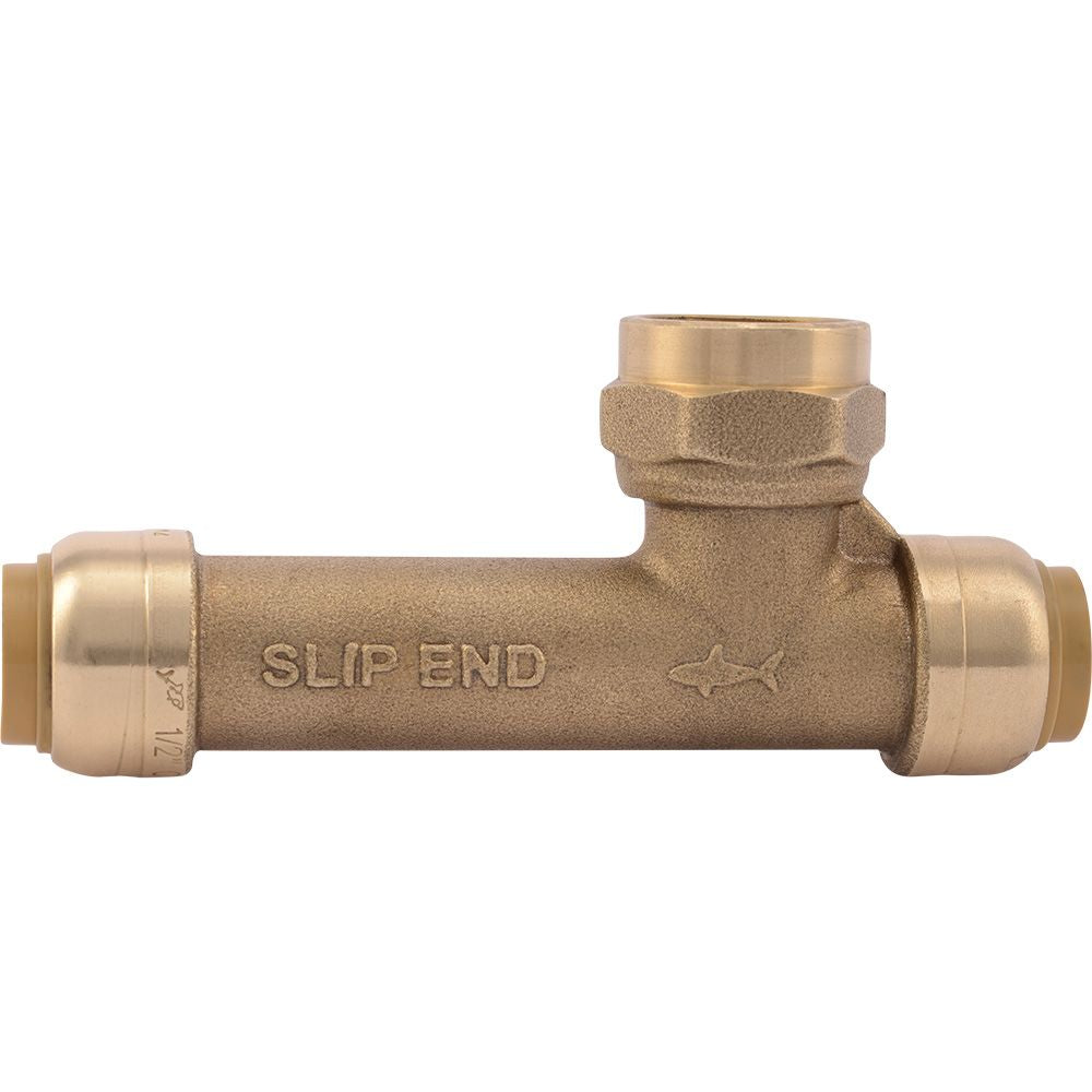 SharkBite® U3482LF Lead-Free Brass Push-to-Connect Female Centre SLIP Tee - 1/2" x 1/2" x 1/2" FPT