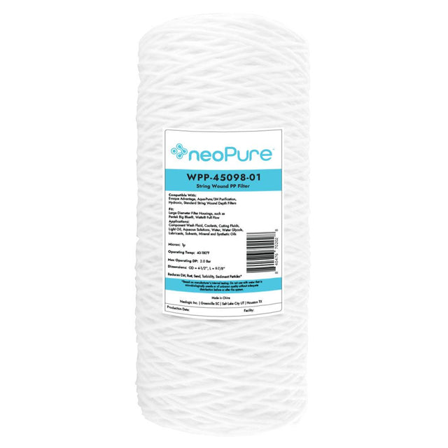 Neo-Pure WPP-45098-01 10" Surfactant Free BB String Wound Filter 1 Micron