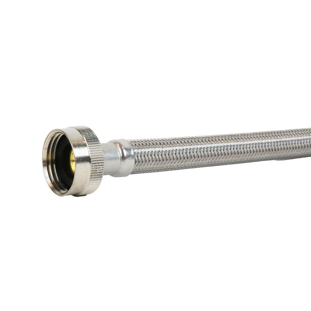 Braided 304 SS Wash Machine Hose ¾ FHT x ¾ FHT 90° End 60" Length