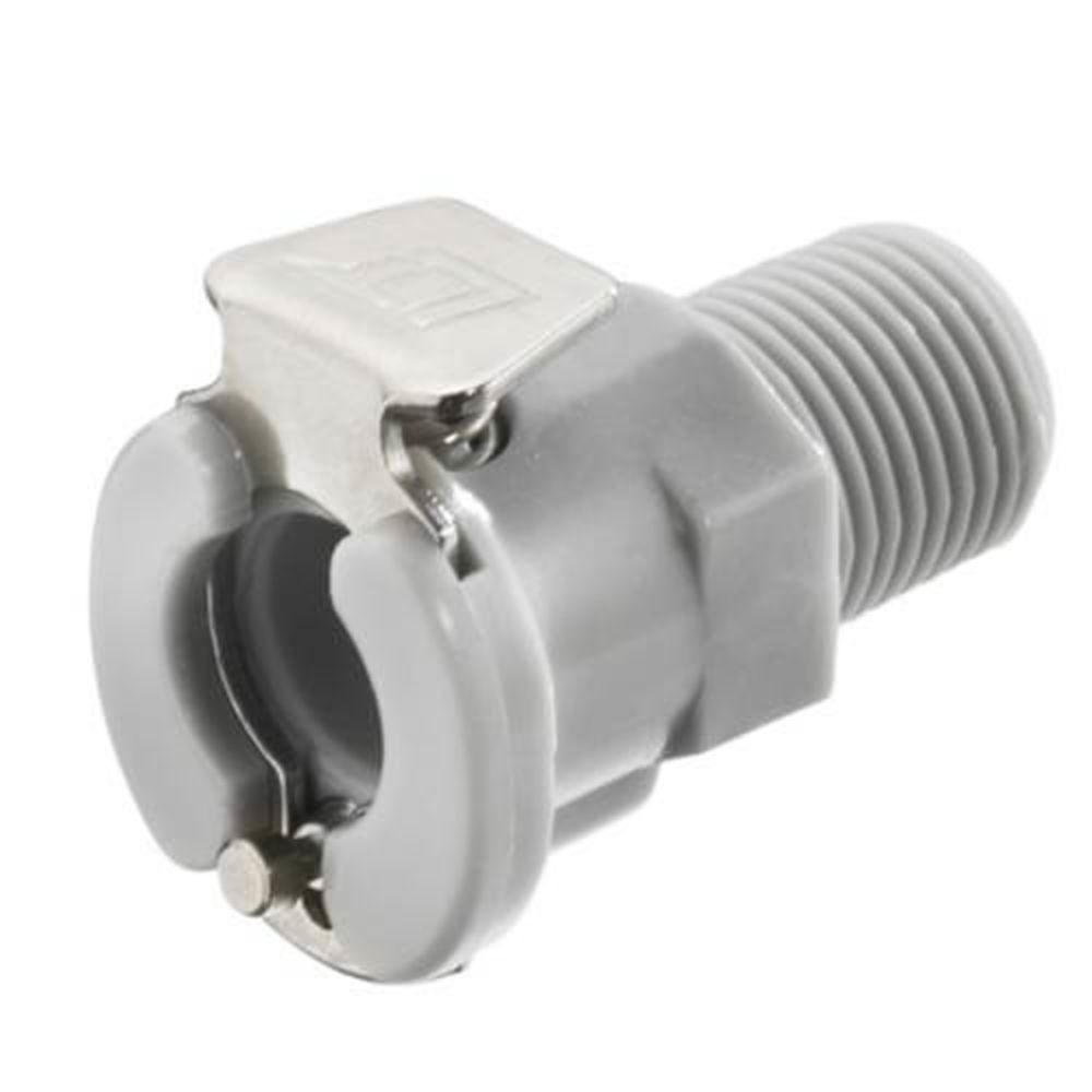 LinkTech 20PP Series Male Thread Female, Valved, 1/4" NPT, Molded Almond Color, Polypropylene, EPDM
