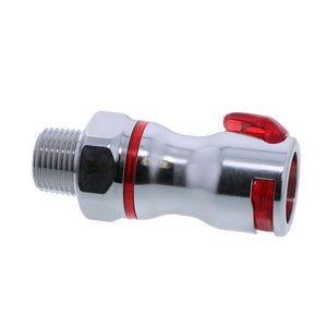 LQ6D10006RED Valved Pipe Thread Liquid Cooling Coupling Body 3/8 NPT Warm Red