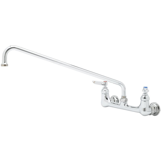 T&S Brass B-0230 Wall Mount Swivel Base Mixing Faucet, 8" Centers, 1/2 IPS Flanged Female, 18" Swing Nozzle [065X]