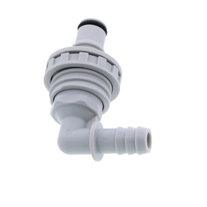 NS4D43006 Valved Panel Mount Elbow Hose Barb Coupling Insert 3/8 ID Barb