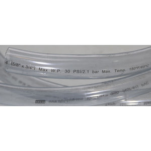Clear Flexible PVC Tubing 5/8 ID x 3/4 OD
