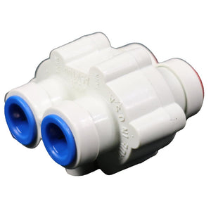 ASV-3006-WRB Automatic Shut-off Valve for Permeate Pumps 4 Way 3/8 QC, White