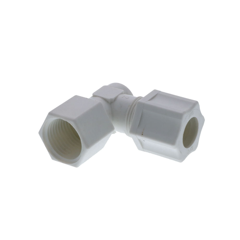 JACO 45-8-8-P-PG Polypropylene Female Elbow 1/2 OD Tube x 1/2 FPT
