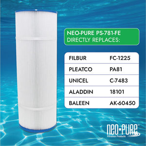 Neo-Pure PS-781-FE Pool and Spa Filter 7" x 19-5/8"