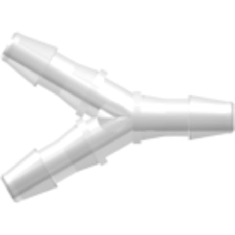 LinkTech Y Connector with 200 Series Barbs, 1/16" [1.6 mm] ID Tubing, Natural Polypropylene