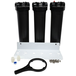 20" Big Flow Triple Series Plumbed Filter Housing DIY 1" FPT