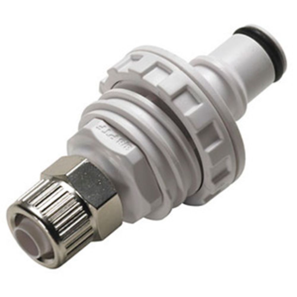 NS4D4000606 ABS Valved Panel Mount PTF Coupling Insert 3/8 PTF