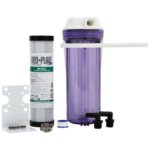 RV Water Filter Kit for RV1 1/2" Clear/White Housing w/ 1/2" CTS Connections