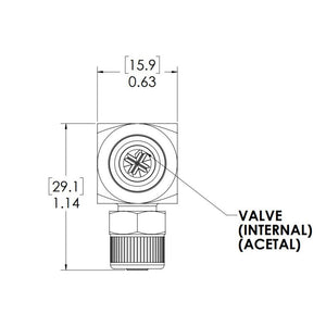 LinkTech 40CB Series Elbow Male, Valved, 1/4" PTF, Chrome Brass