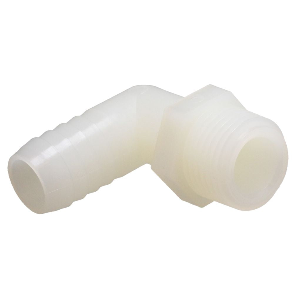Male Elbow Barb x Male NPT - 5/8" HB x 3/4" MNPT