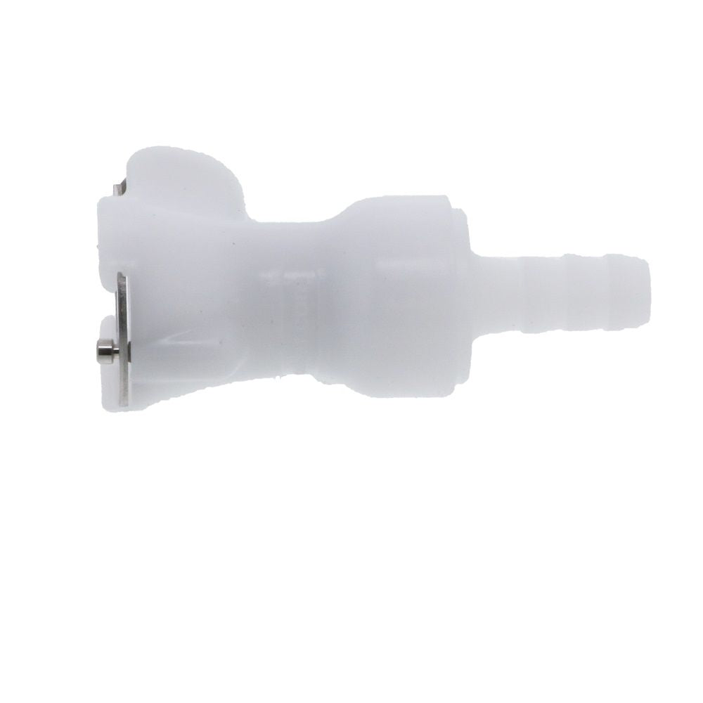 PLCD17004V Valved In-Line Hose Barb Coupling Body 1/4 ID Barb FKM [Viton] O-ring