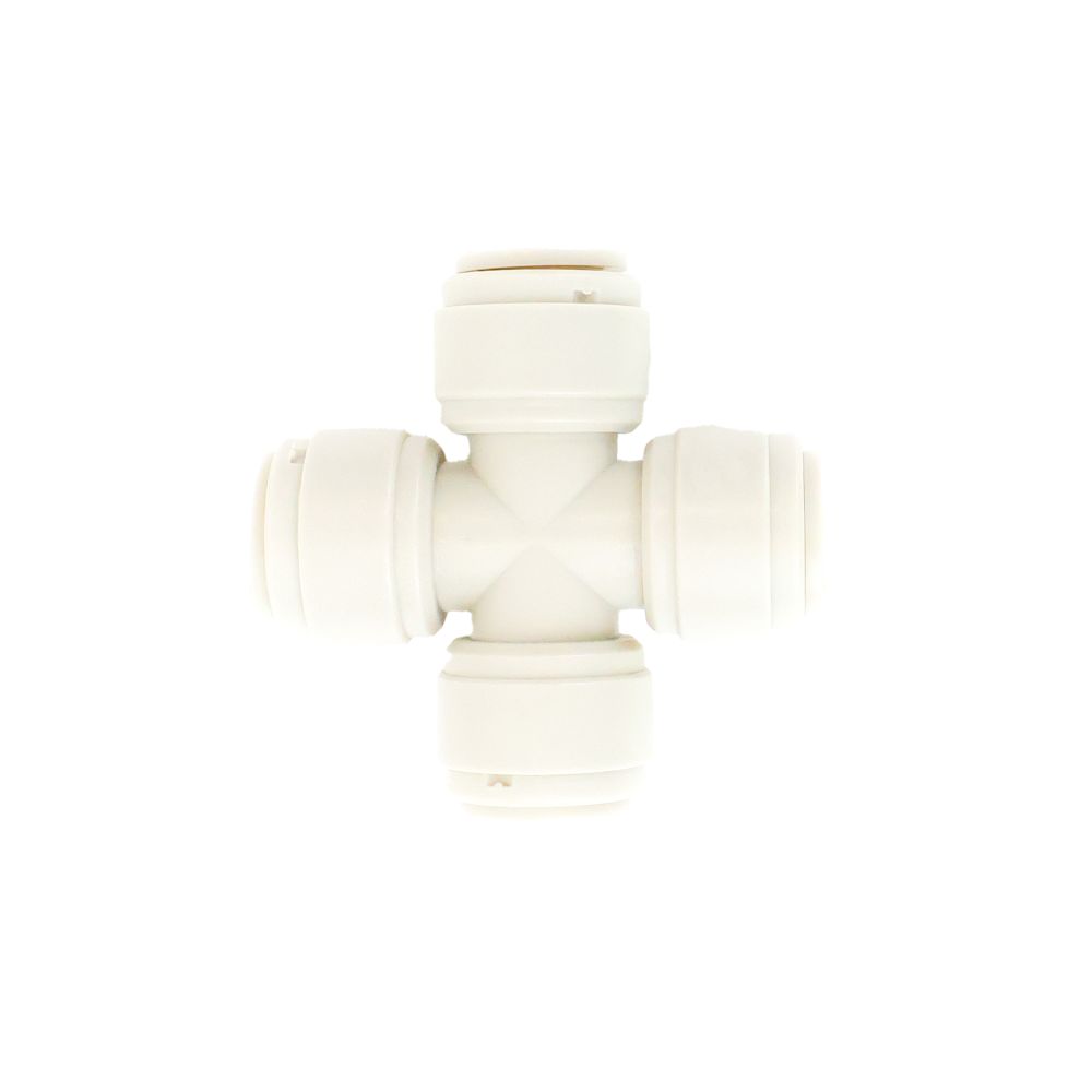 NeoFit - Acetal White Union Cross 3/8" tube