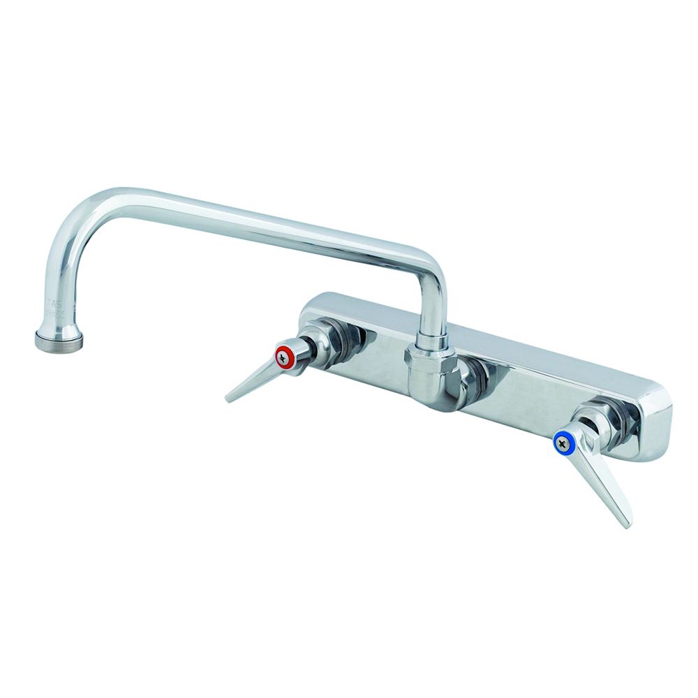 T&S Brass B-1128 Wall Mounted Workboard Faucet with 8" Centers, 12" Swing Nozzle