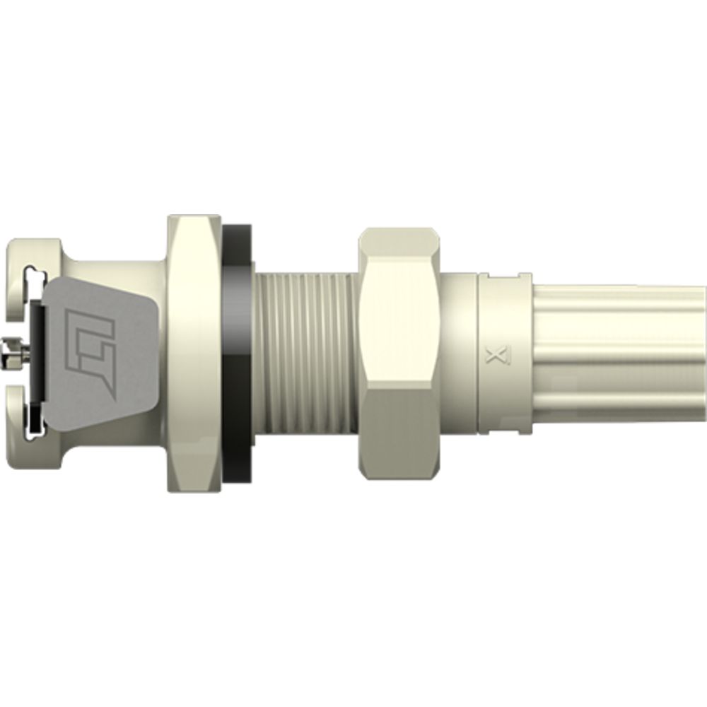 LinkTech 20PP Series Panel Mt, Gasket Seal Socket Female, Valved, 1/4-28 Flat Bottom Port, Polypropy