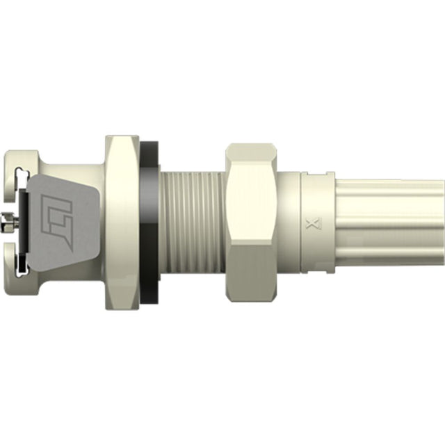 LinkTech 20PP Series Panel Mt, Gasket Seal Socket Female, Valved, 1/4-28 Flat Bottom Port, Polypropy