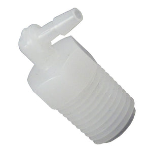 Male Barb Elbow Natural Polyethylene HDPE - 1/4-18 NPT x 1/8 ID
