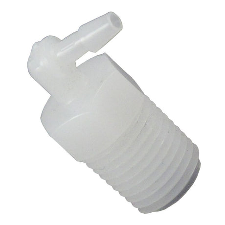 Male Barb Elbow Natural Polyethylene HDPE - 1/4-18 NPT x 1/8 ID