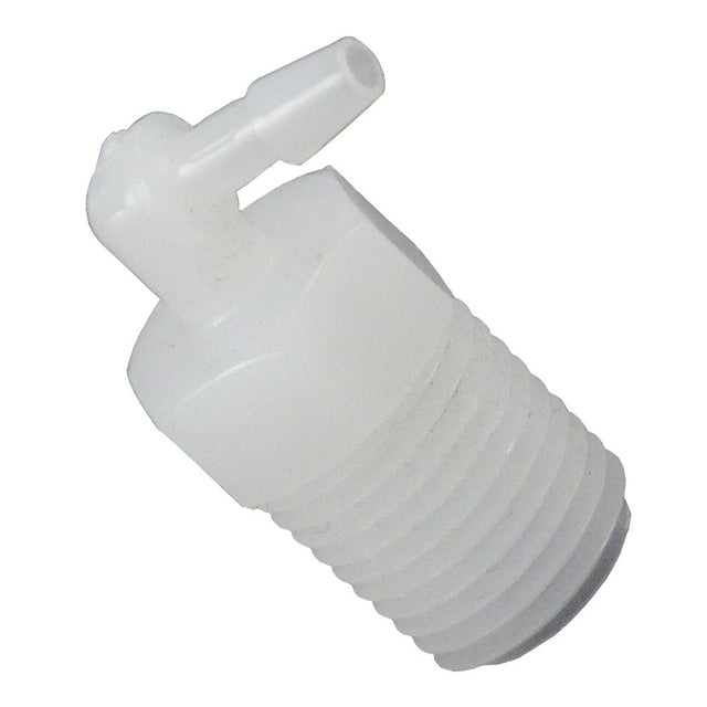 Male Barb Elbow Natural Polyethylene HDPE - 1/4-18 NPT x 1/8 ID