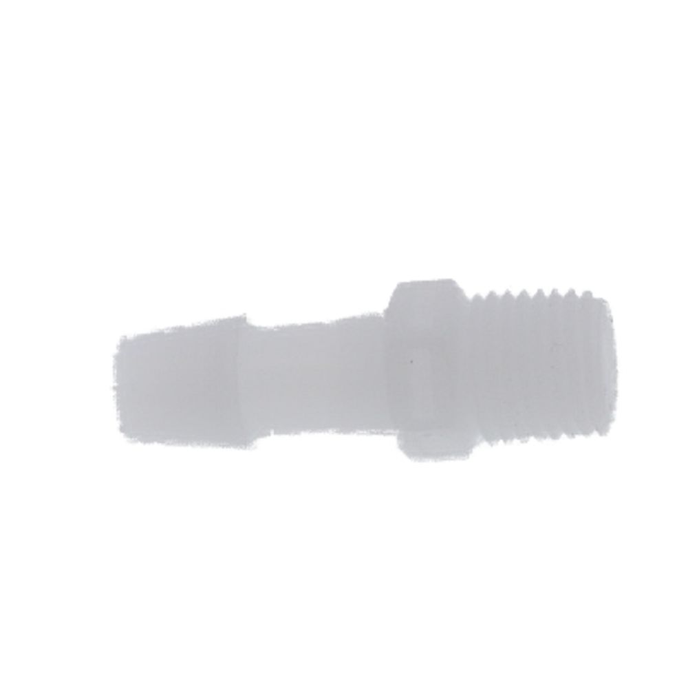 FitQuik PVDF [Kynar] Thread to Tube Straight Fitting - 1/4 NPT to 3/8 ID Barb