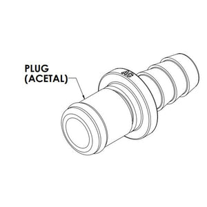 LinkTech 5/16 Hose Barb Non-Valved In-Line Acetal Coupling Insert