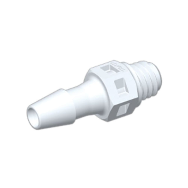 FitQuik Natural Polypropylene Thread to Tube Straight Fitting - 10-32 UNF to 3/32 Hose Barb