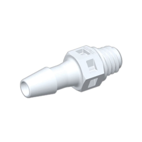 FitQuik Natural Polypropylene Thread to Tube Straight Fitting - 10-32 UNF to 3/32 Hose Barb