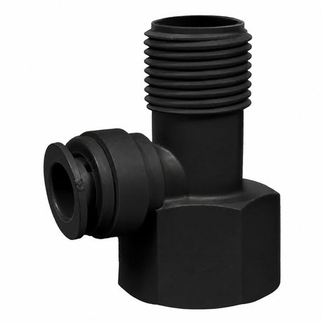 NeoFit - Black Feed Water Connector Acetal 3/8 OD x 3/8 qc x 1/2