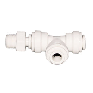 John Guest Polypropylene Swivel Male Run Tee - 3/8 x 3/8 NPTF