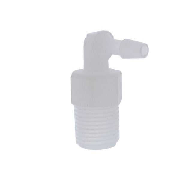 Male Barb Elbow Natural Kynar - 1/8 ID Barb x 1/8 MPT